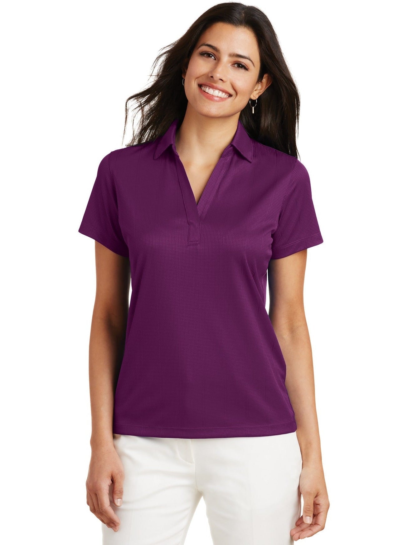 OUTLET-Port Authority Ladies Fine Jacquard Polo