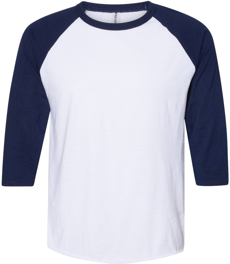 Jerzees Premium Blend Ringspun Three-Quarter Sleeve Raglan Baseball T-Shirt