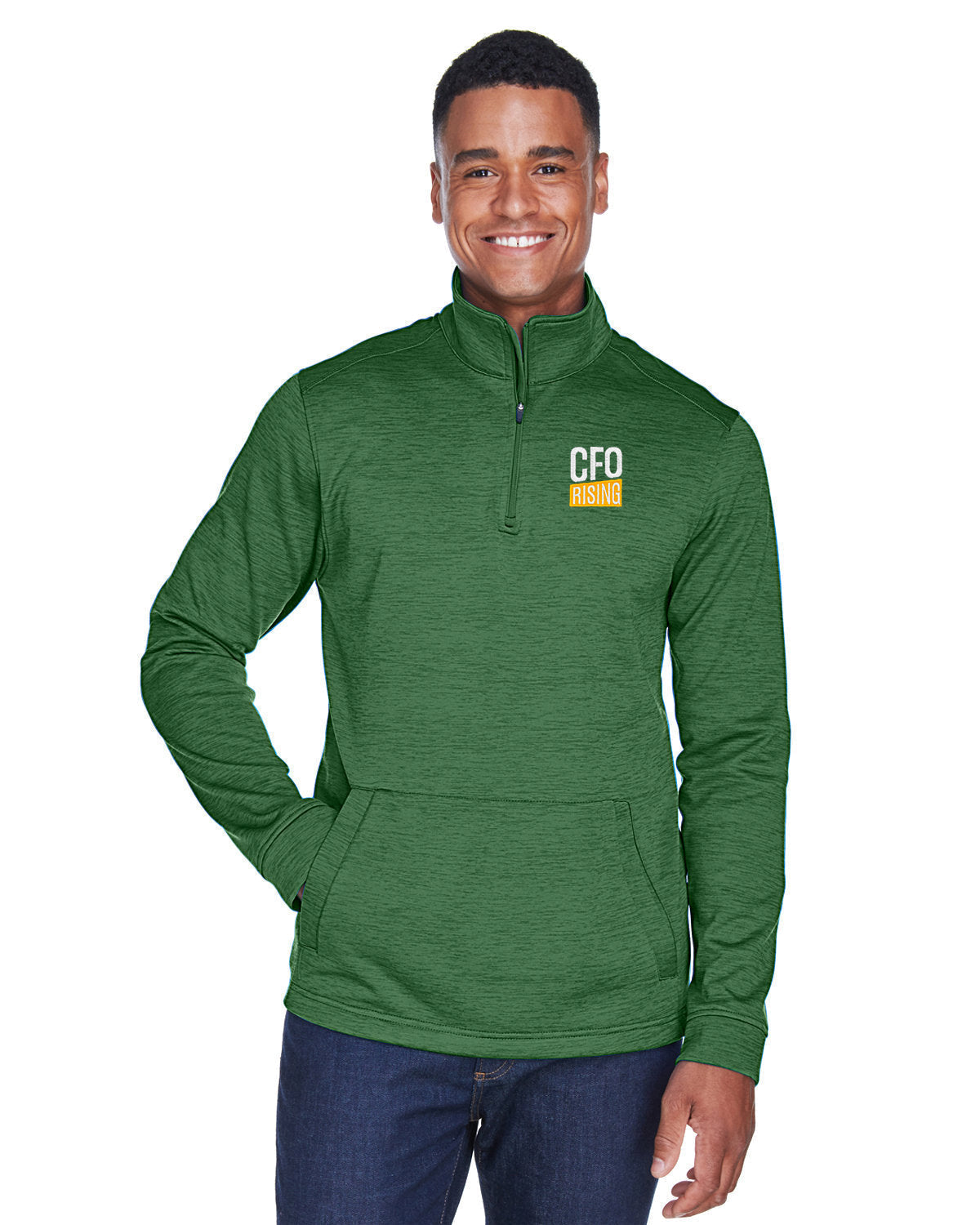 OUTLET-Devon & Jones Newbury MÃ©lange Fleece Quarter-Zip