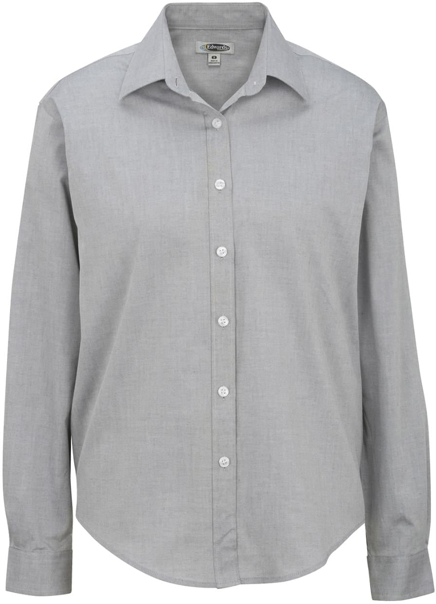 Edwards Ladies Pinpoint Oxford Shirt   Long Sleeve