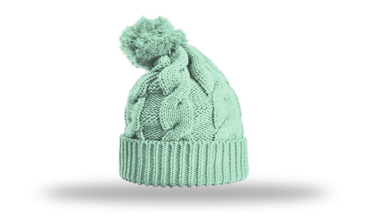 Richardson Chunk Twist Knit Beanie W/ Cuff & Pom