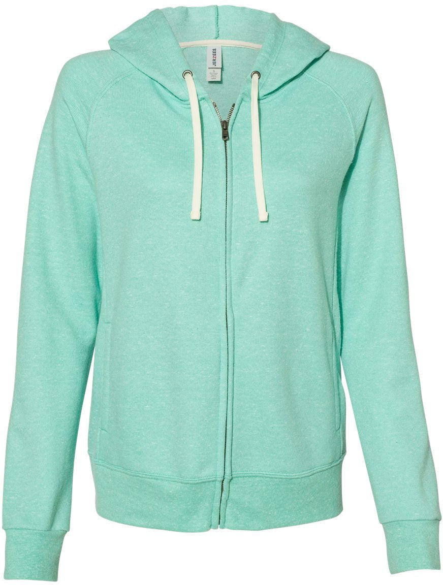 Jerzees Ladies Snow Heather French Terry Full-Zip Hooded Sweatshirt