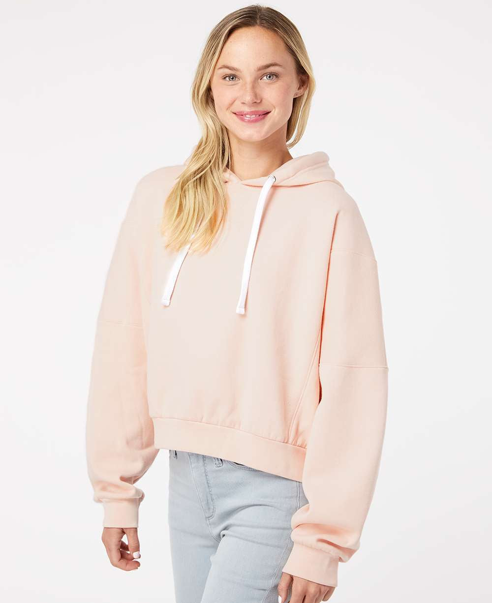 MV Sport Ladies Sueded Fleece Cropped Hooded Sweatshirt