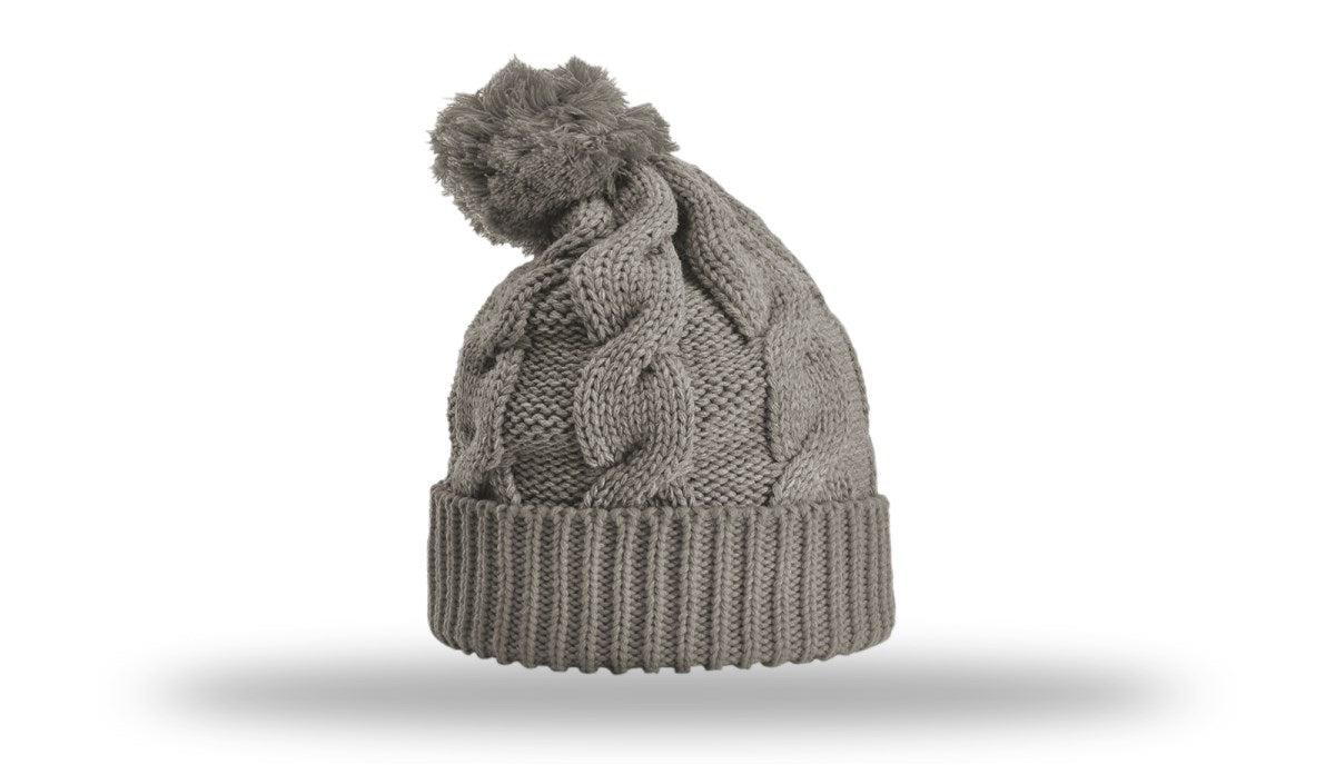 Richardson Chunk Twist Knit Beanie W/ Cuff & Pom