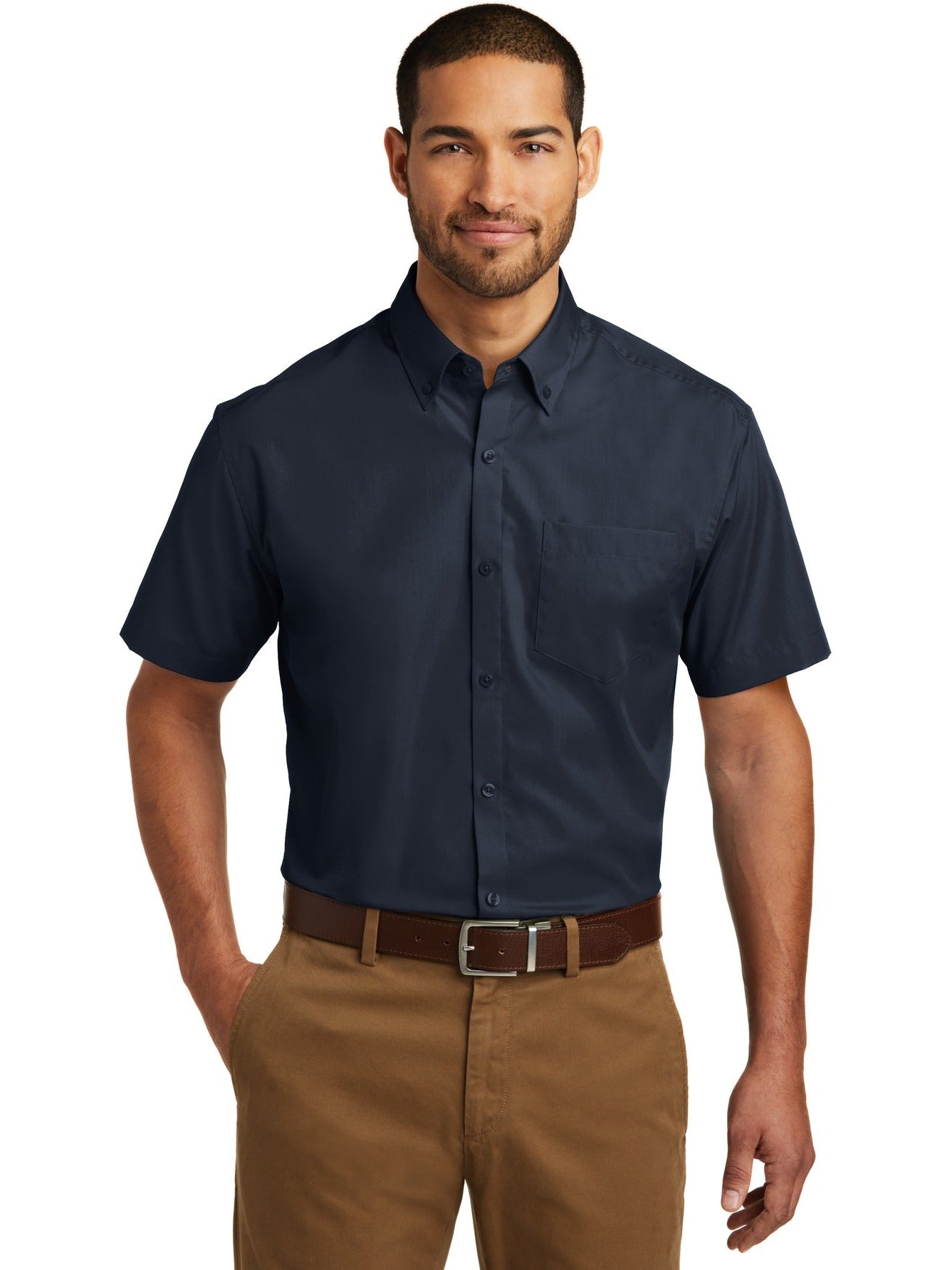 OUTLET-Port Authority Short Sleeve Carefree Poplin Shirt