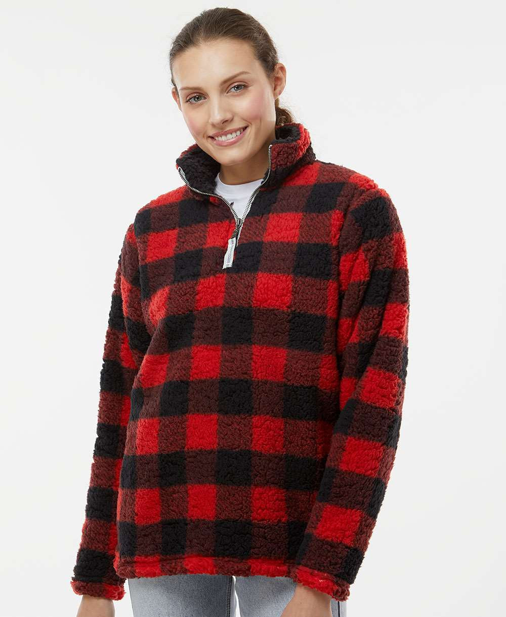 J. America Womenâs Epic Sherpa Quarter-Zip Pullover