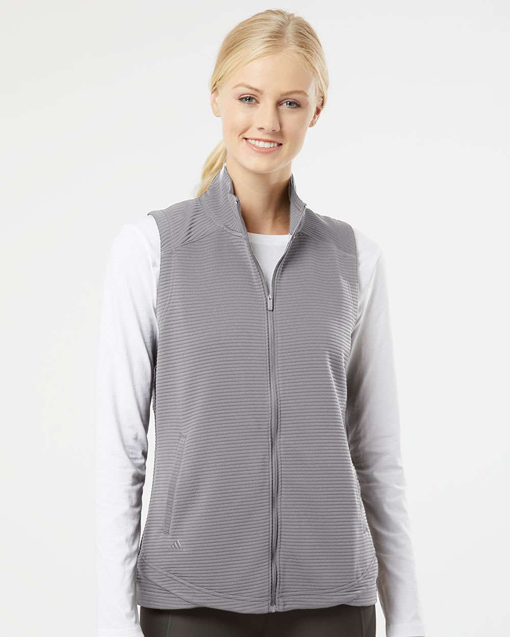 Adidas Ladies Textured Full-Zip Vest