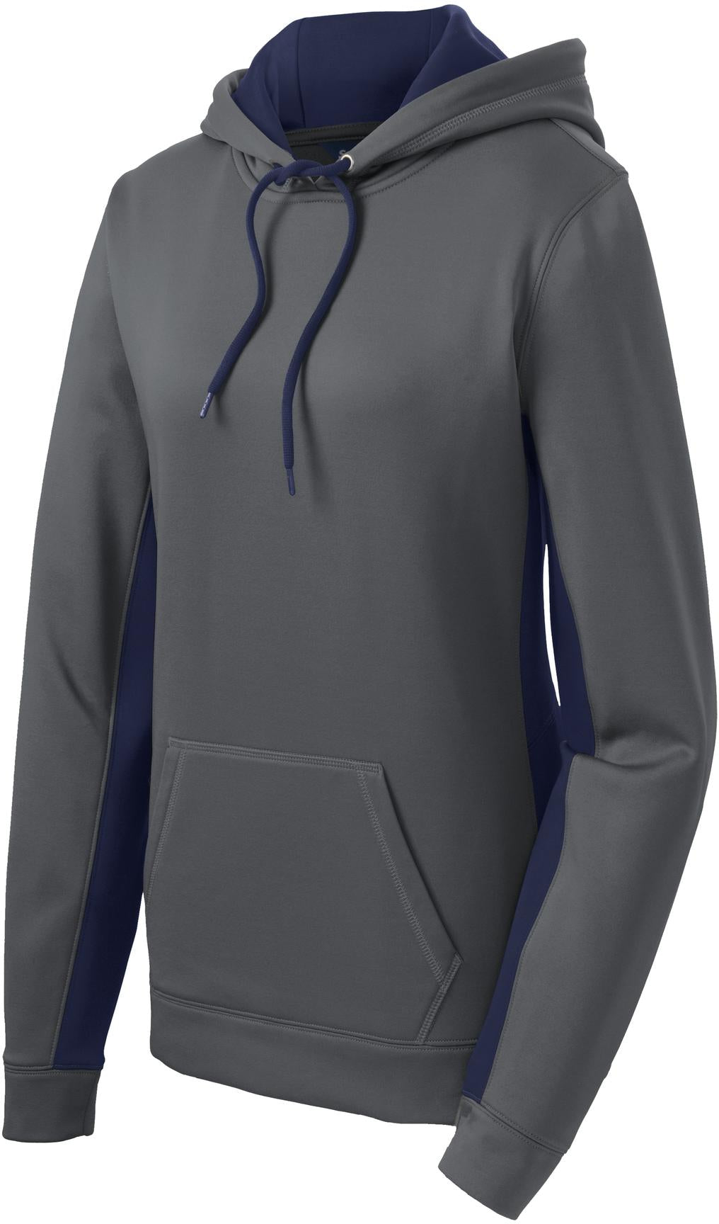 CLOSEOUT - Sport-Tek Ladies Sport-Wick Fleece Colorblock Hooded