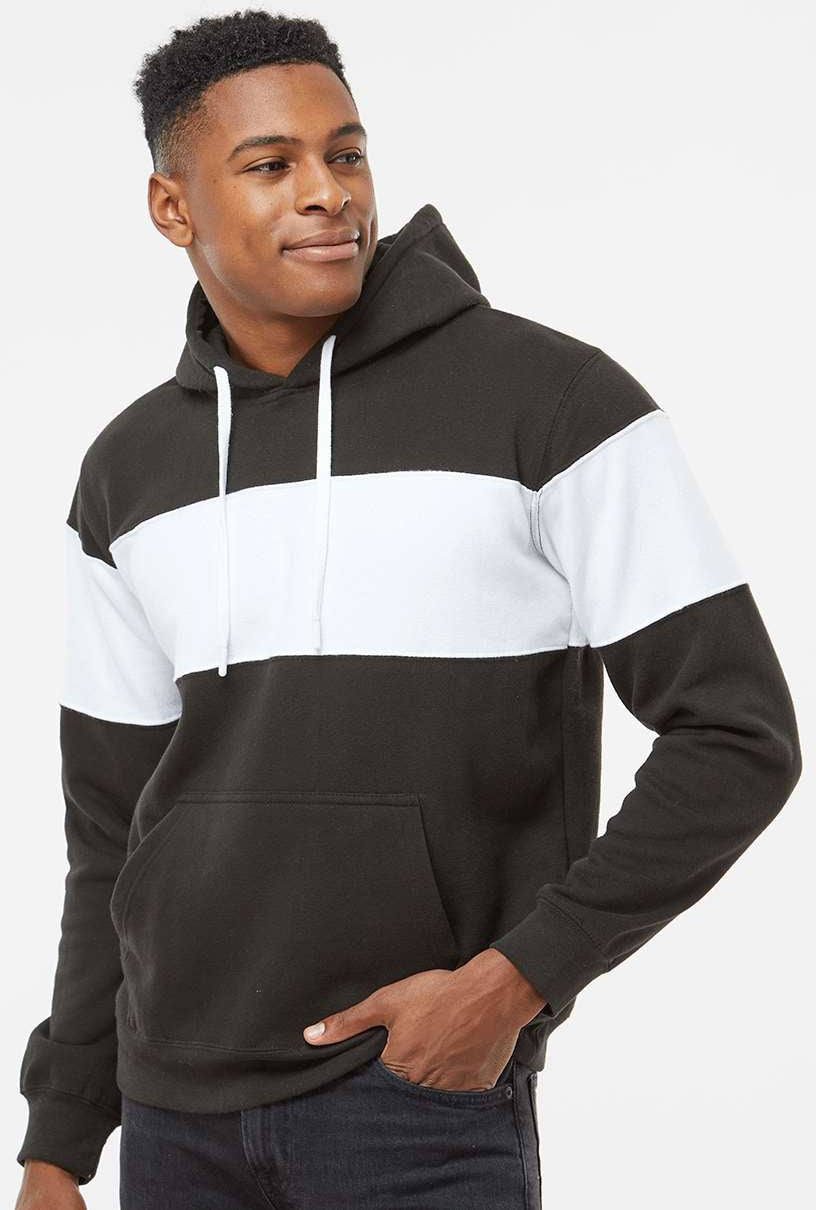 J. America Varsity Fleece Colorblocked Hooded Sweatshirt