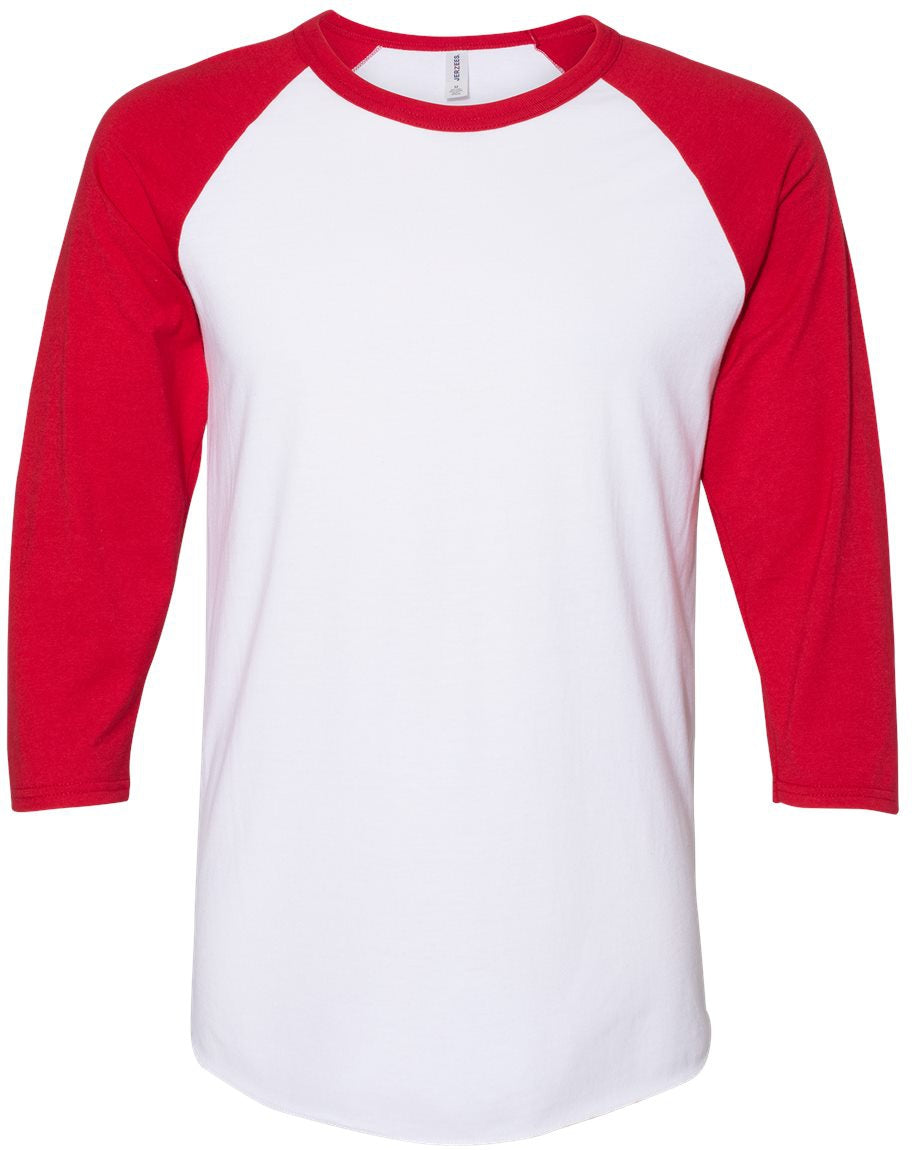 Jerzees Premium Blend Ringspun Three-Quarter Sleeve Raglan Baseball T-Shirt