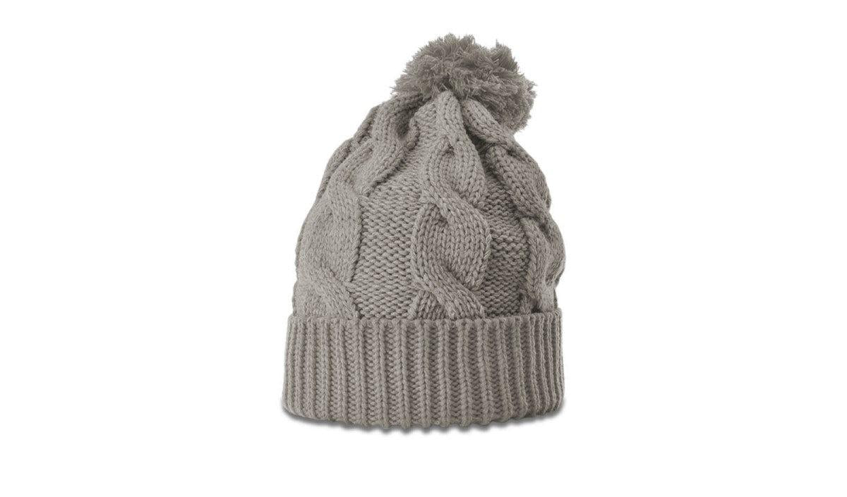 Richardson Chunk Twist Knit Beanie W/ Cuff & Pom