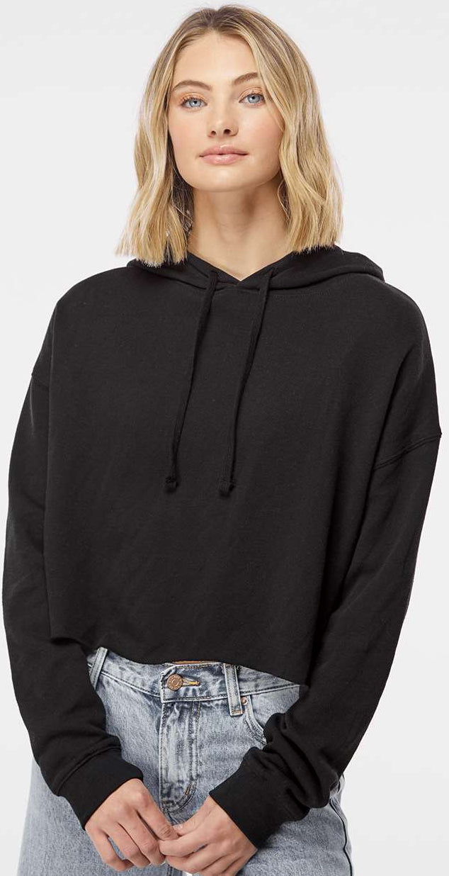 Independent Trading Co. Womenâs Lightweight Cropped Hooded Sweatshirt