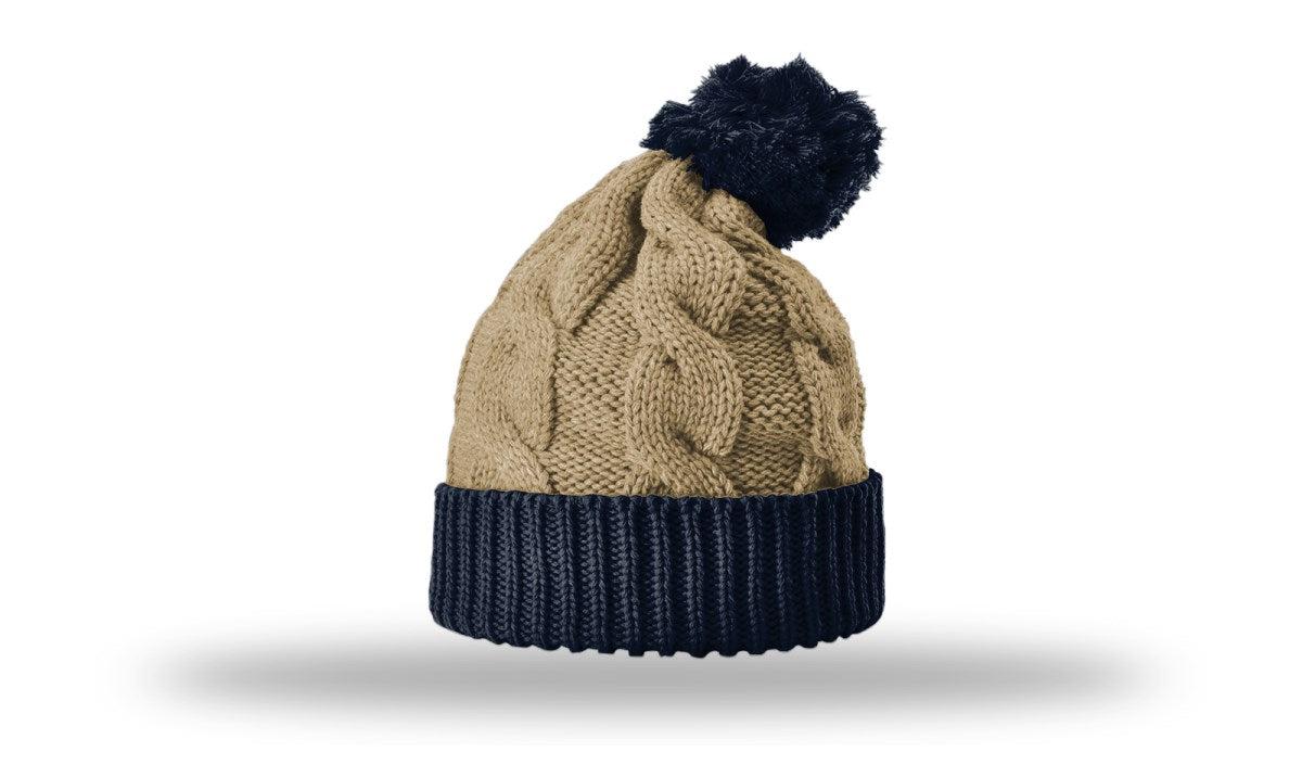 Richardson Chunk Twist Knit Beanie W/ Cuff & Pom