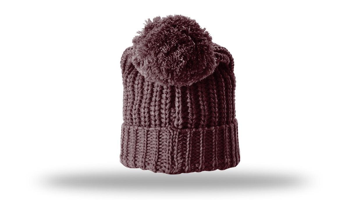 Richardson Chunk Cable Beanie W/ Cuff & Pom