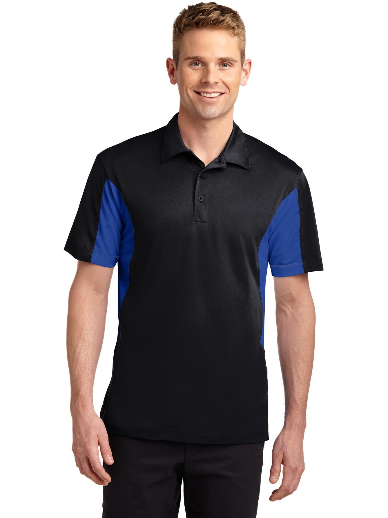 OUTLET-Sport-Tek Side Blocked Micropique Polo Shirt