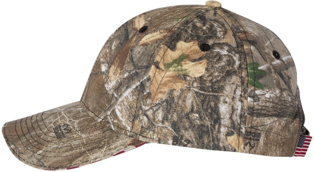 Outdoor Cap Camo with Flag Sandwich Visor Cap