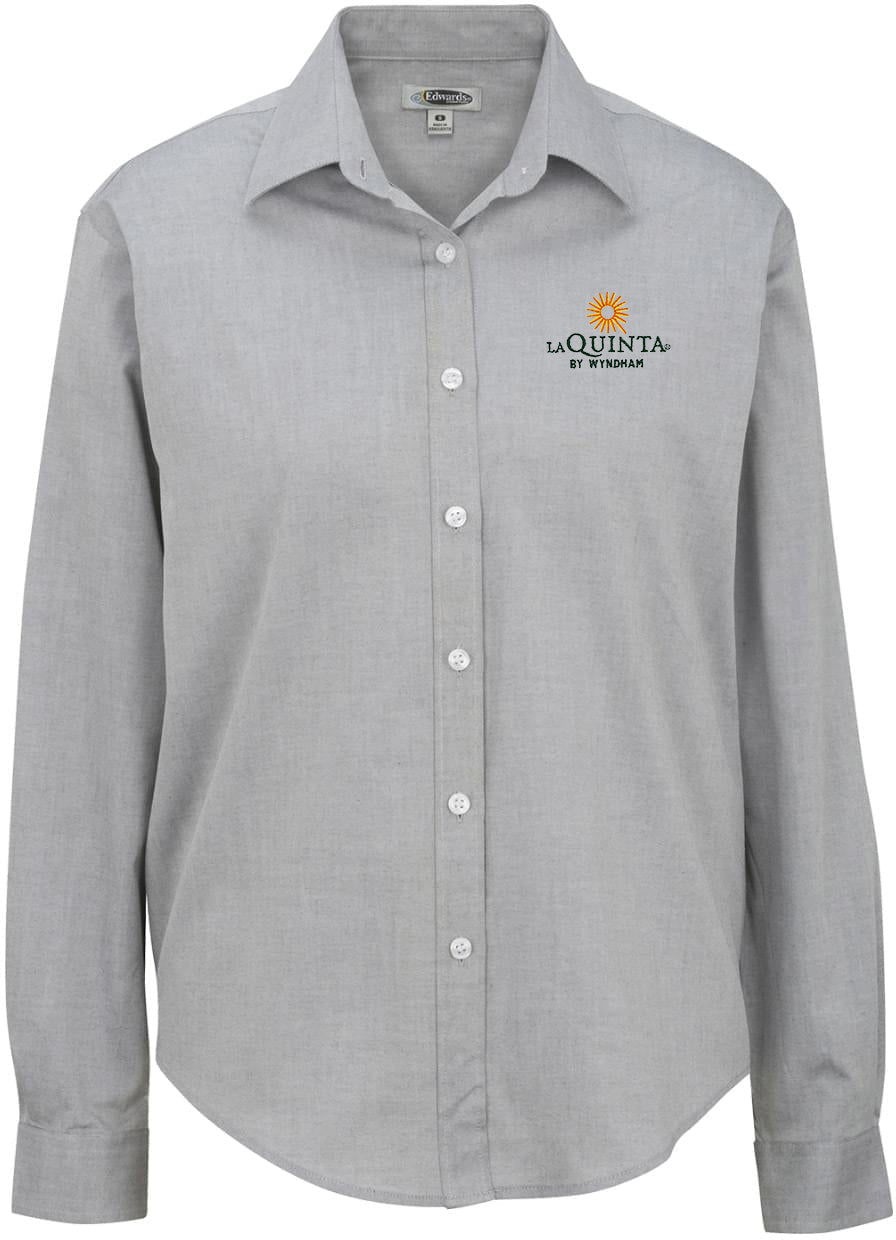 Edwards Ladies Pinpoint Oxford Shirt   Long Sleeve