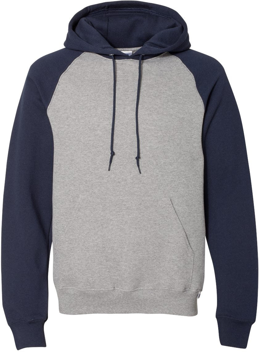 Russell Athletic Dri Power Colorblock Raglan Hooded Sweatshirt