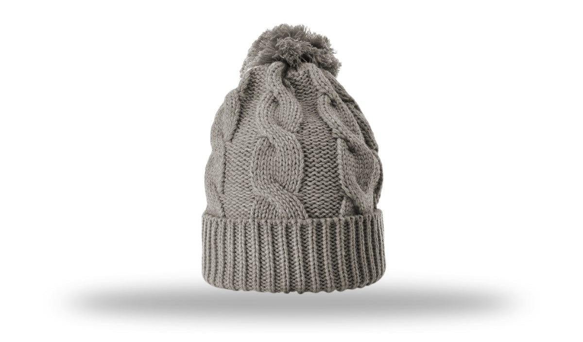 Richardson Chunk Twist Knit Beanie W/ Cuff & Pom