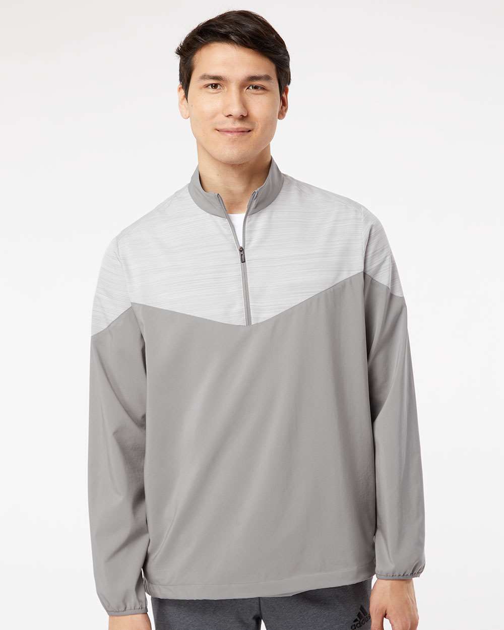 Adidas Heather Chevron Quarter-Zip Wind Pullover