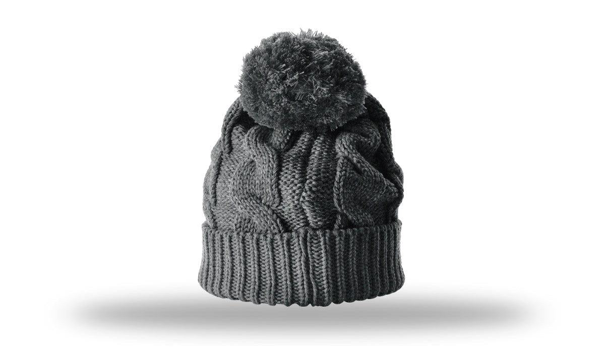 Richardson Chunk Twist Knit Beanie W/ Cuff & Pom