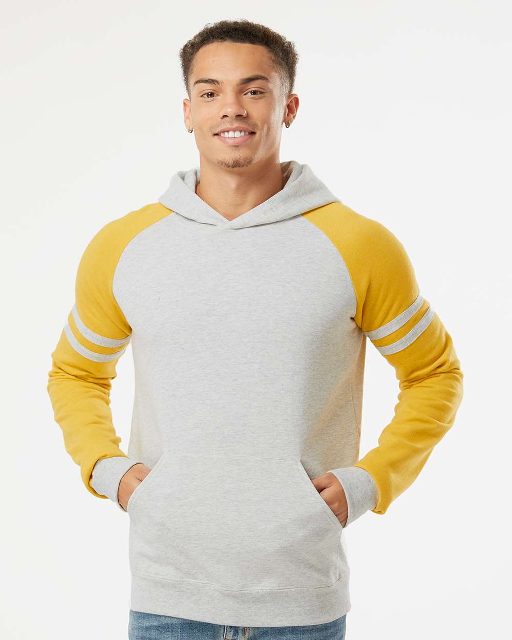 Jerzees Nublend Varsity Colorblocked Raglan Hooded Sweatshirt