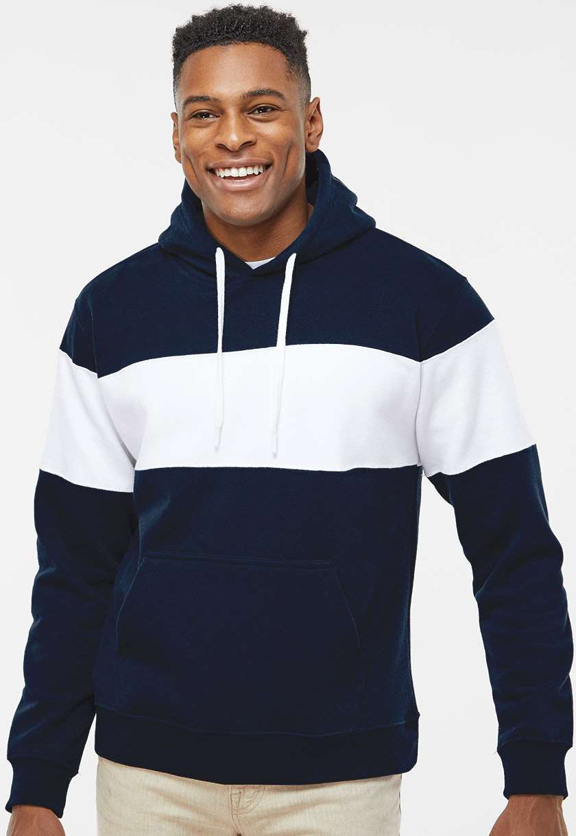 J. America Varsity Fleece Colorblocked Hooded Sweatshirt