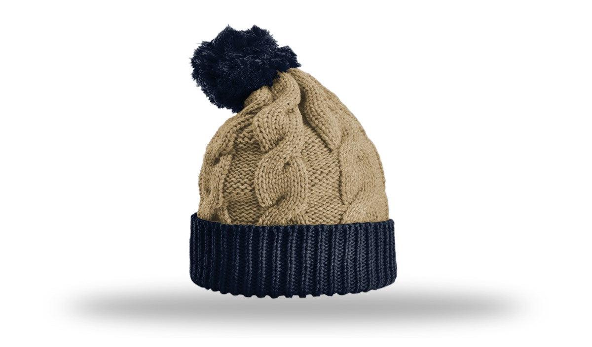 Richardson Chunk Twist Knit Beanie W/ Cuff & Pom