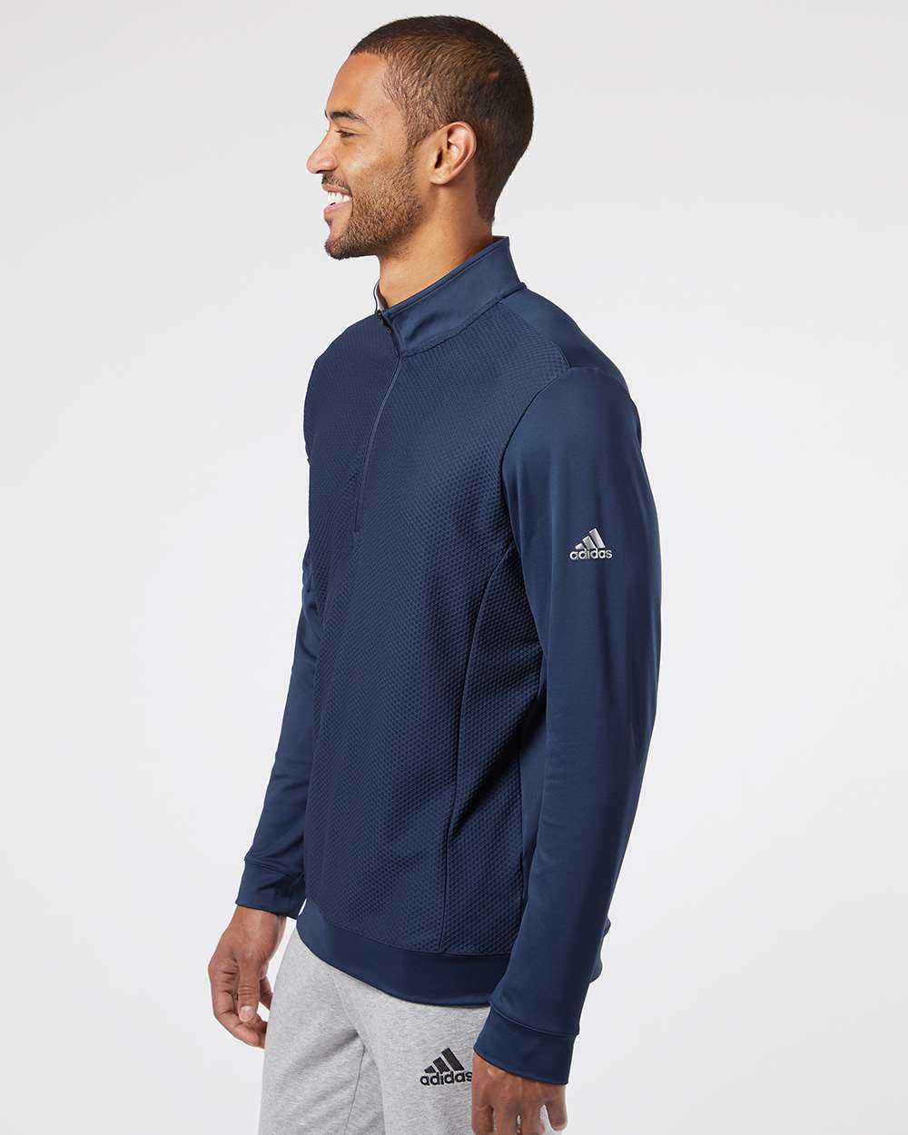 Adidas Performance Textured Quarter-Zip Pullover