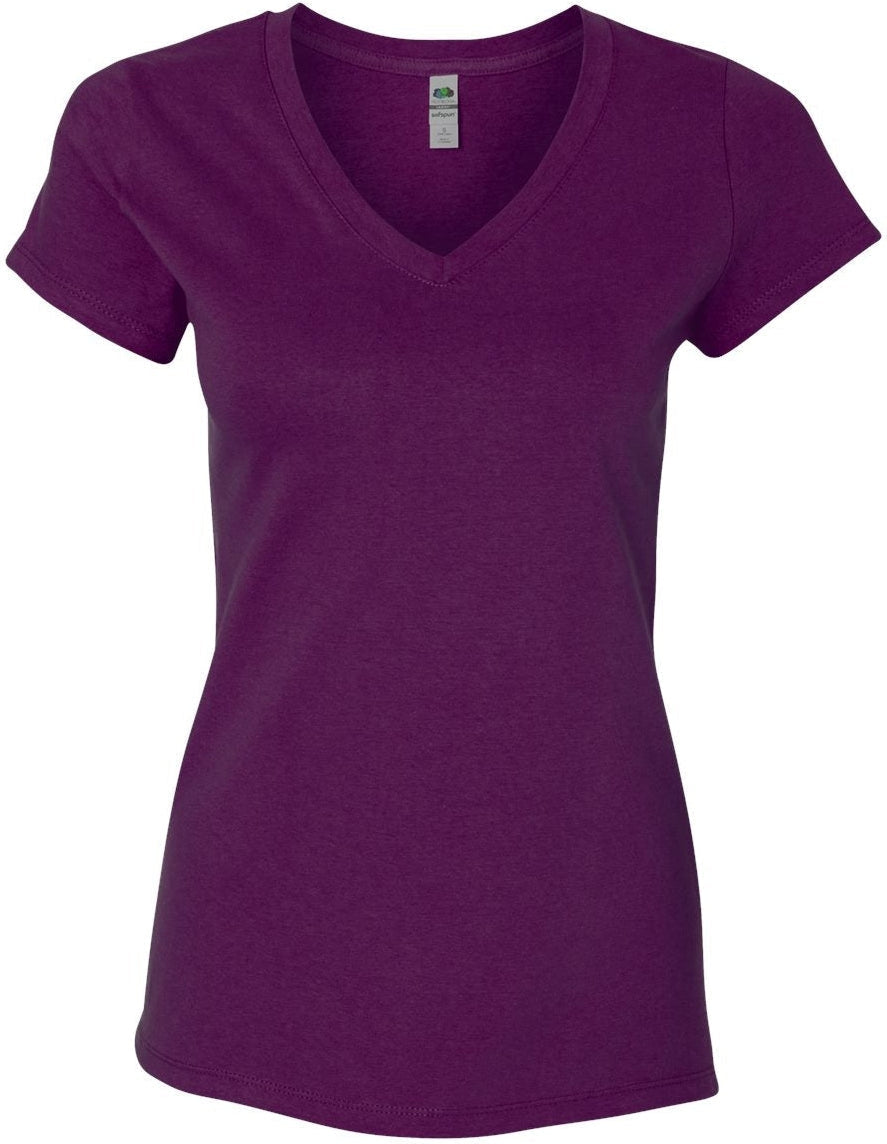 Fruit of the Loom Sofspun Ladies V-Neck T-Shirt