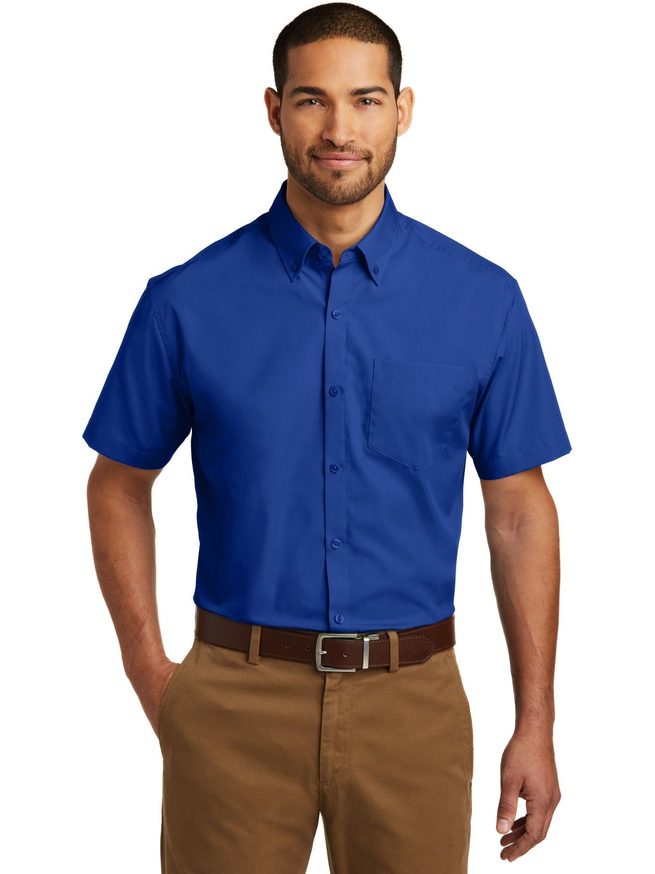 OUTLET-Port Authority Short Sleeve Carefree Poplin Shirt