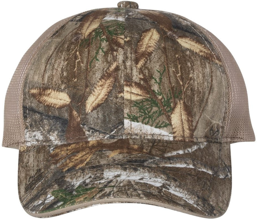 Outdoor Cap Washed Brushed Mesh-Back Camo Cap