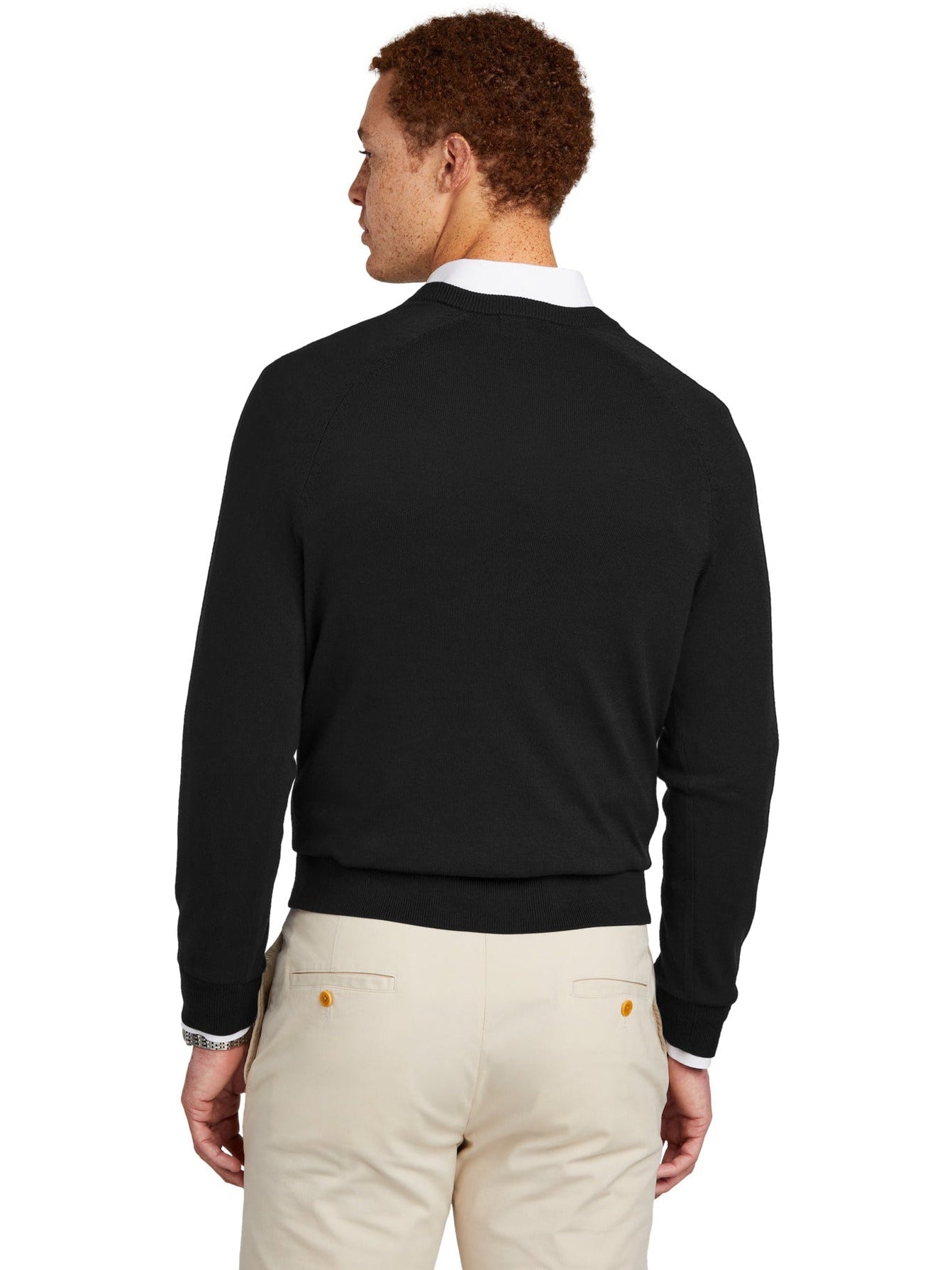 OUTLET-Brooks Brothers Cotton Stretch V-Neck Sweater