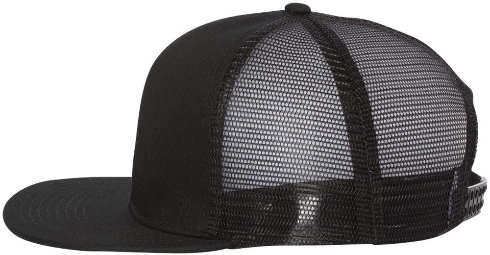 Mega Cap Flat Bill Six-Panel Trucker Cap