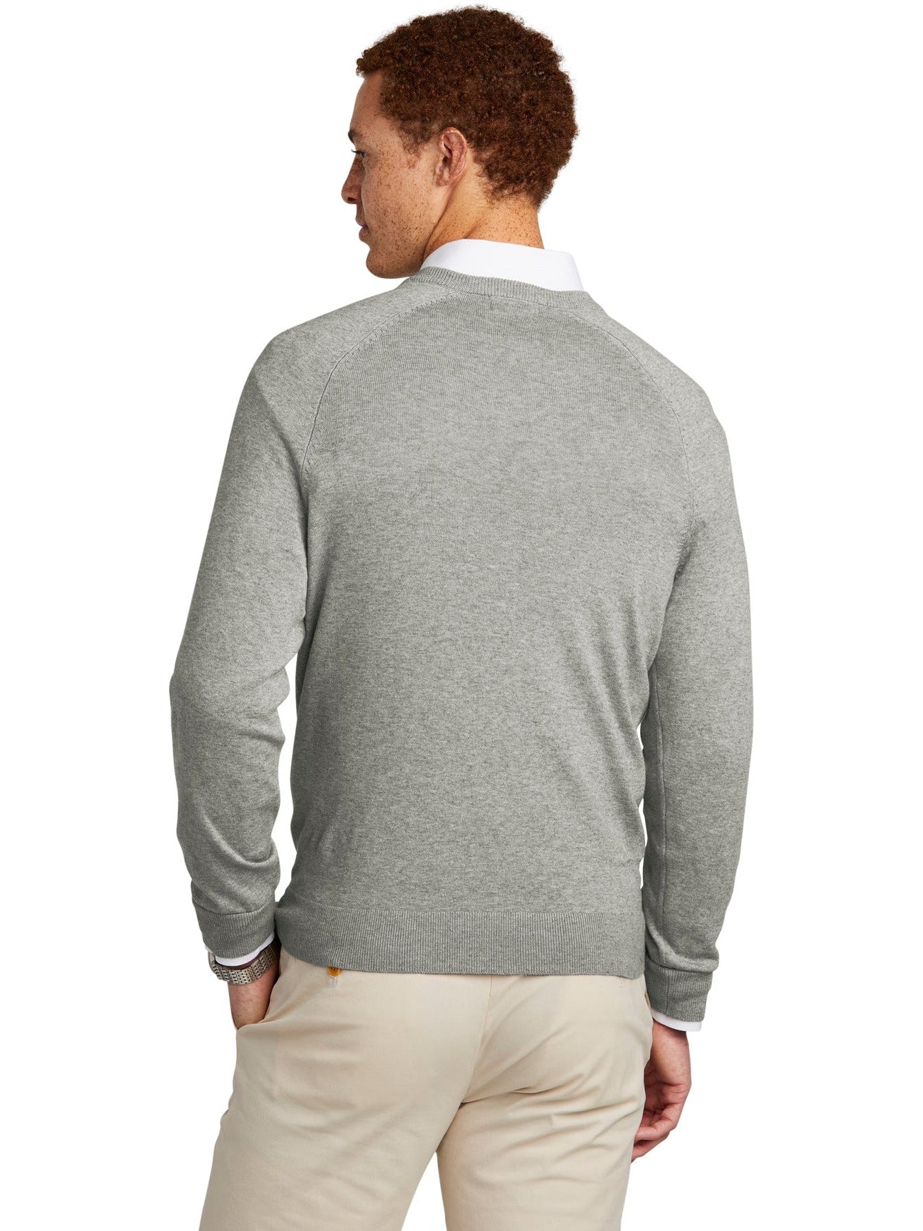 OUTLET-Brooks Brothers Cotton Stretch V-Neck Sweater