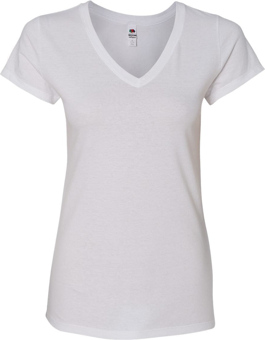 Fruit of the Loom Sofspun Ladies V-Neck T-Shirt