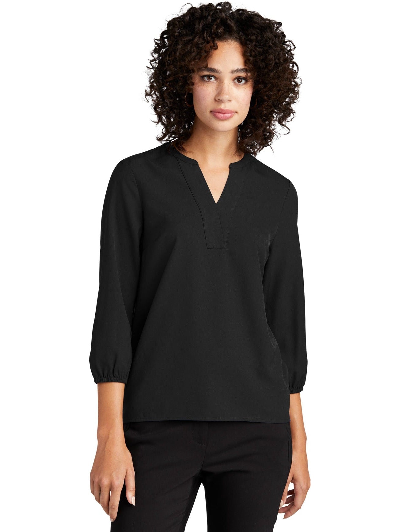 Mercer+Mettle Ladies Stretch Crepe 3/4-Sleeve Blouse