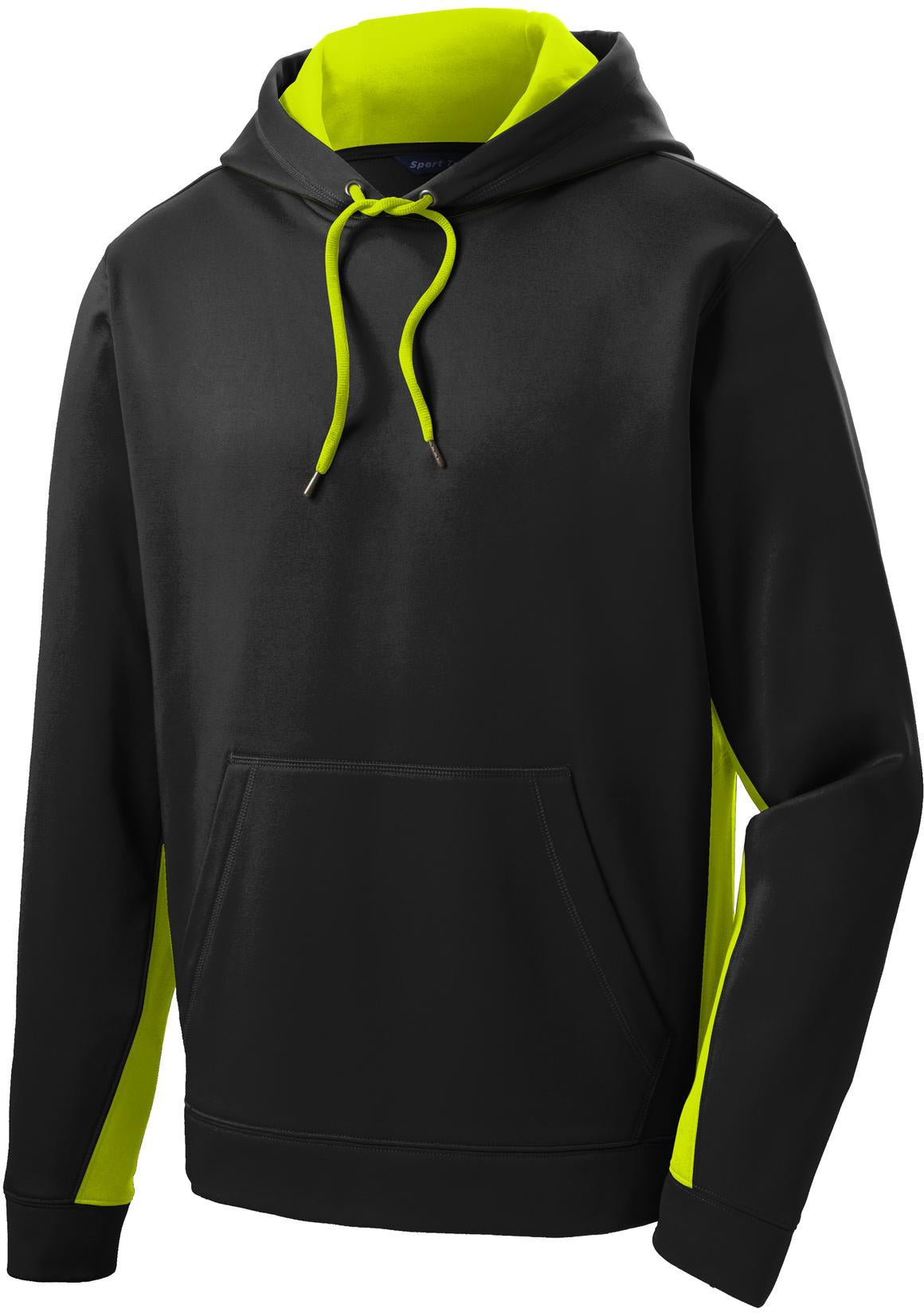 CLOSEOUT - Sport-Tek Sport-Wick Fleece Colorblock Hooded Pullover