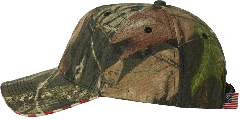 Outdoor Cap Camo with Flag Sandwich Visor Cap