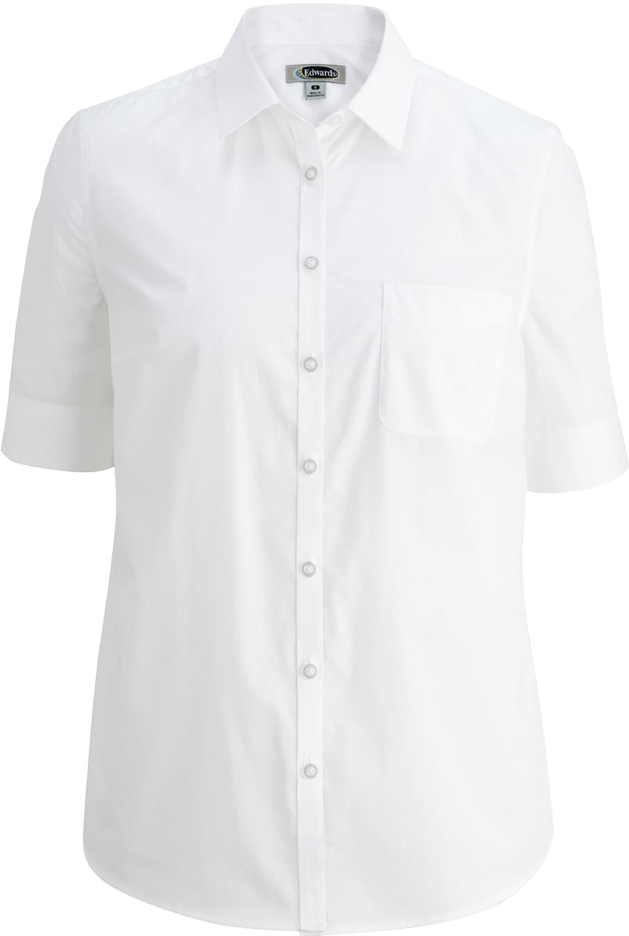 Edwards Ladies Short Sleeve Stretch Poplin Blouse