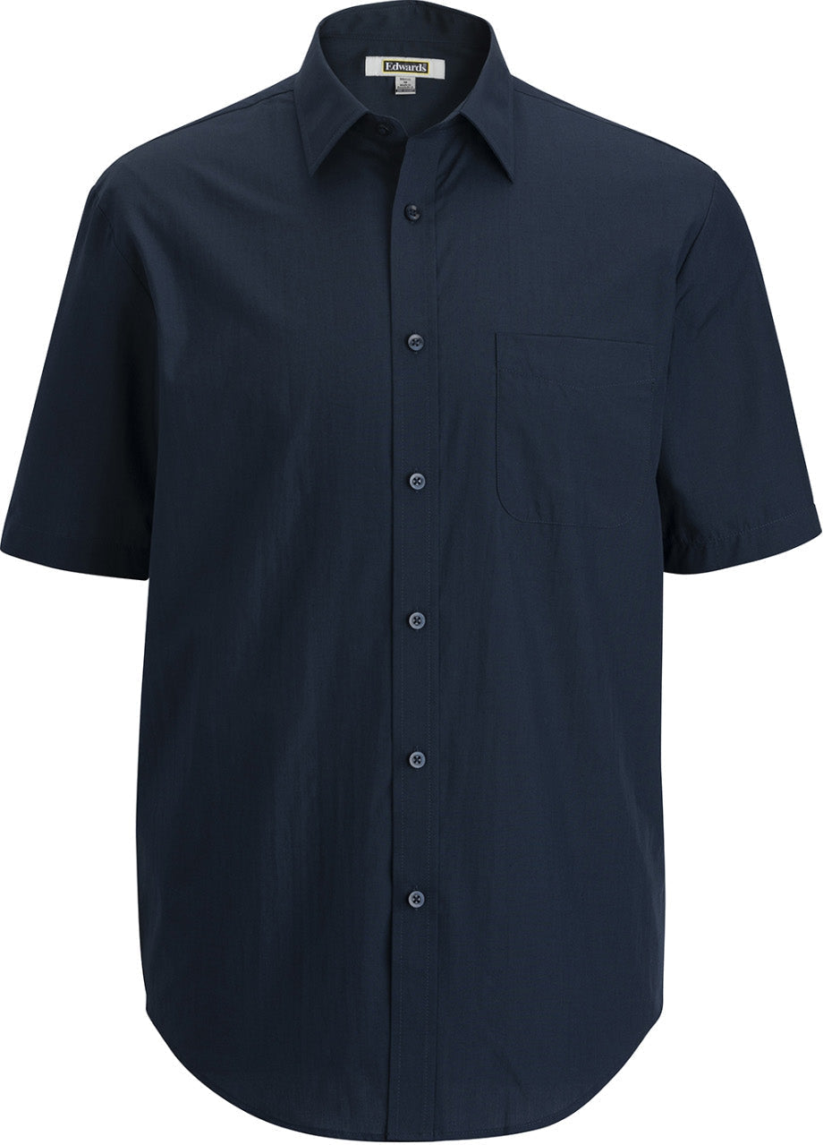 OUTLET-Edwards Mens Essential Broadcloth Shirt Short Sleeve