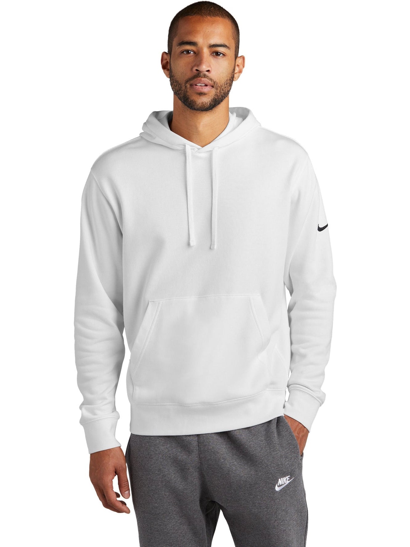 NIKE Club Fleece Sleeve Swoosh Pullover Hoodie