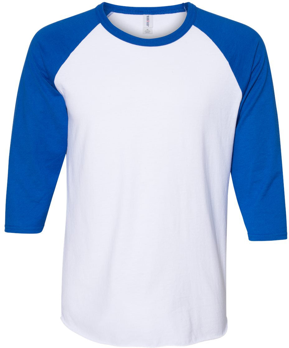 Jerzees Premium Blend Ringspun Three-Quarter Sleeve Raglan Baseball T-Shirt