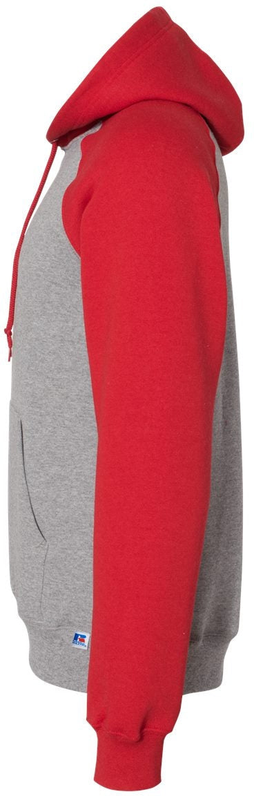 Russell Athletic Dri Power Colorblock Raglan Hooded Sweatshirt