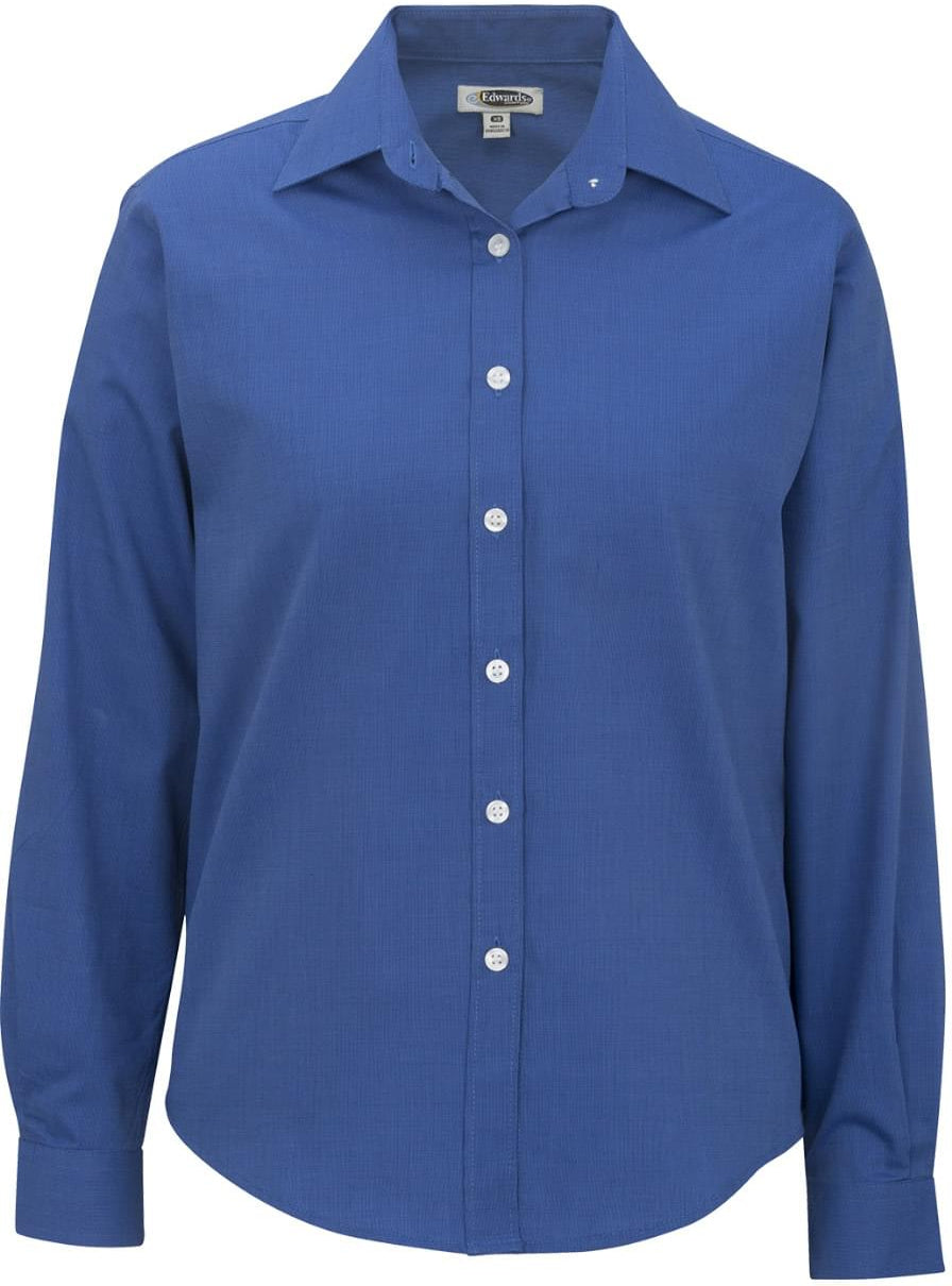 Edwards Ladies Pinpoint Oxford Shirt   Long Sleeve