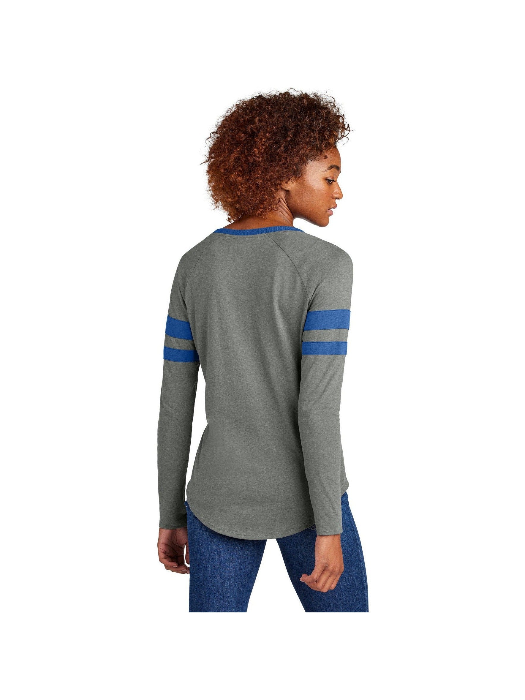 Sport-Tek Ladies Halftime Stripe Long Sleeve V-Neck Tee