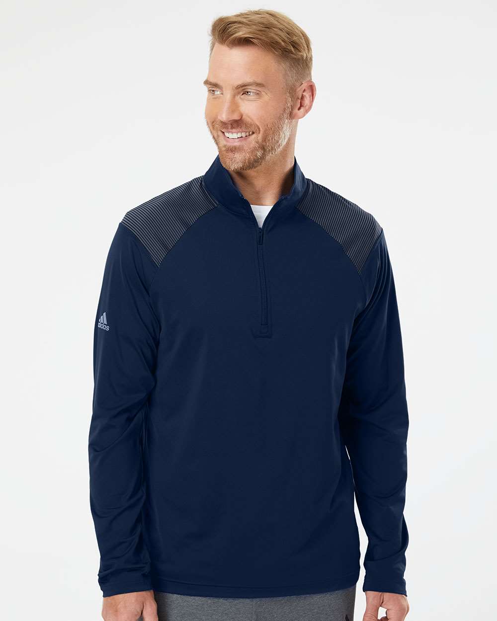 Adidas Shoulder Stripe Quarter-Zip Pullover