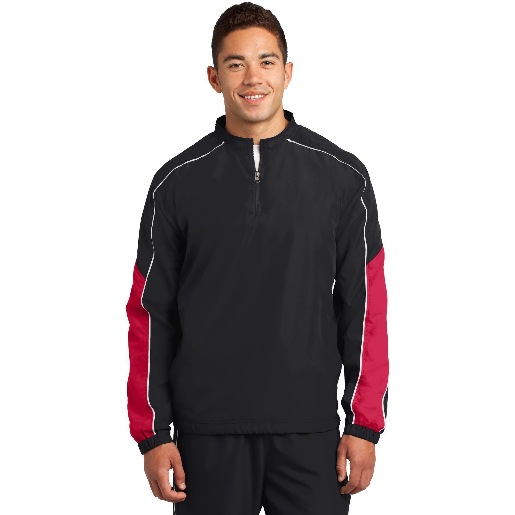 CLOSEOUT - Sport-Tek Piped Colorblock 1/4-Zip Wind Shirt