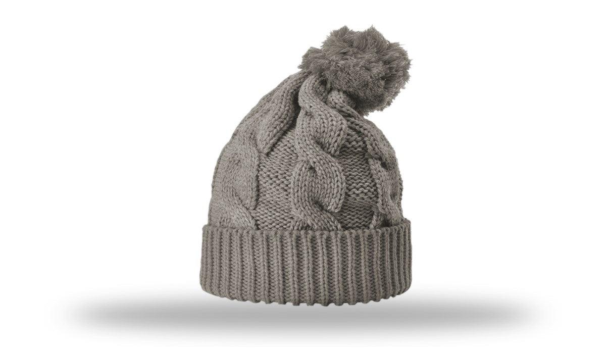 Richardson Chunk Twist Knit Beanie W/ Cuff & Pom