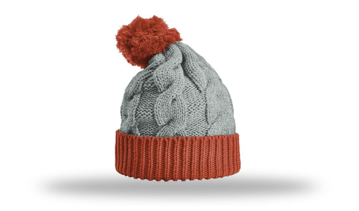 Richardson Chunk Twist Knit Beanie W/ Cuff & Pom